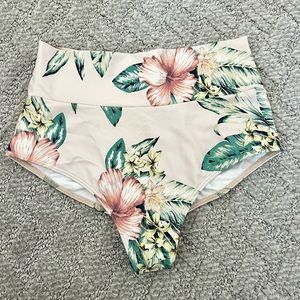 MONTCE SWIM TOMMI FLORAL ADDED COVERAGE HIGH RISE BATHING SUIT BOTTOM